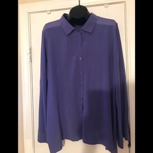 Eileen Fisher silk button down top.
